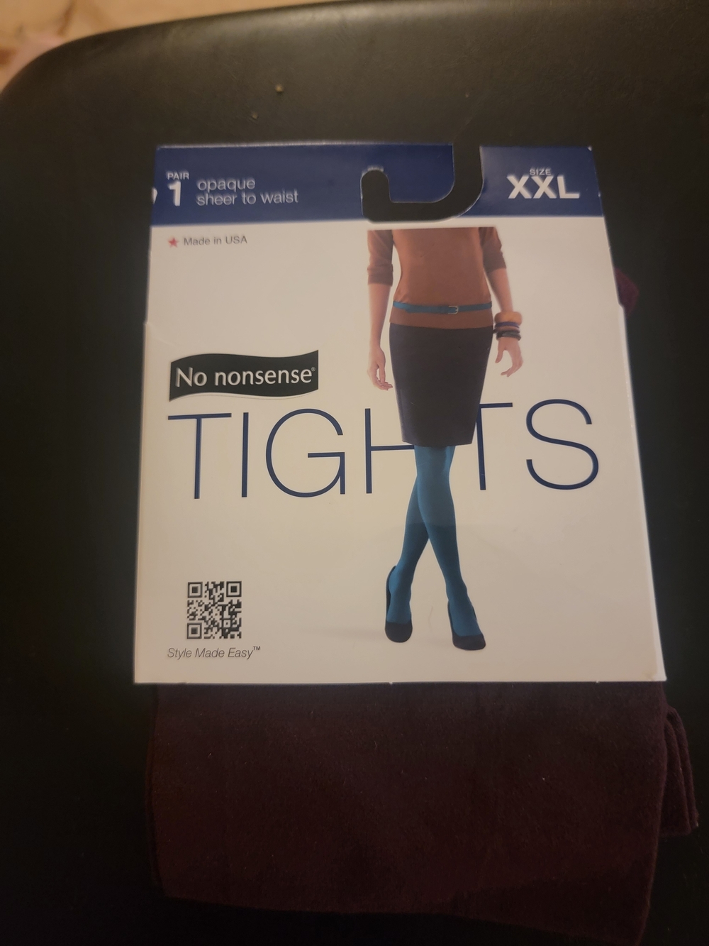 Womens  Opaque Tights in Burgundy  XXL